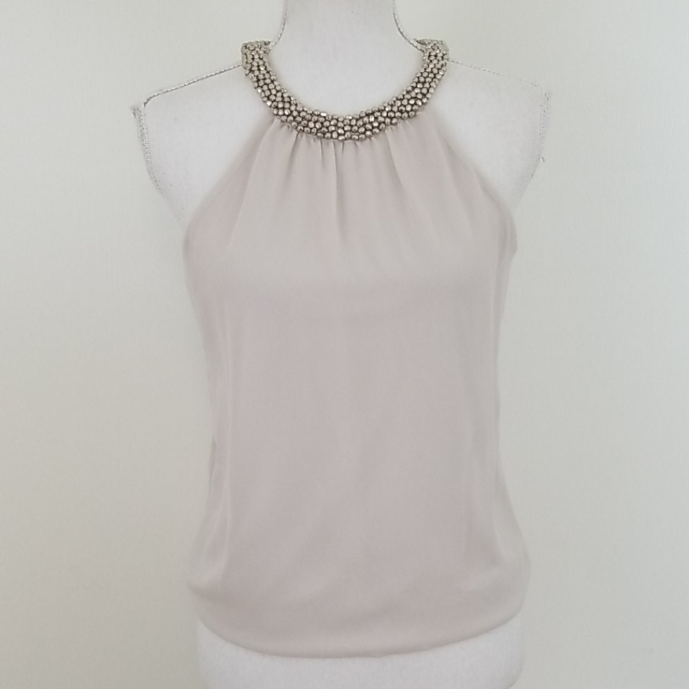 NWT Express Sheer Top with Embellished Collar